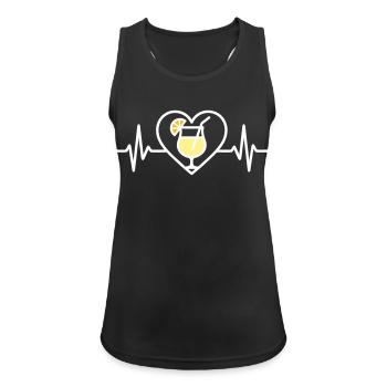 Piña Colada Heart Tropical Cocktail - Women's Breathable Tank Top - black - Front - Zoe (177cm)
