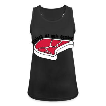 Fleisch ist alles was ich brauche - Frauen Tank Top atmungsaktiv - Schwarz - Vorne - Zoe (177cm)