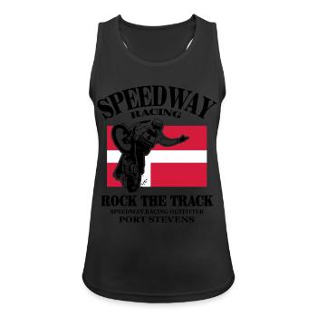 speedway - Denmark - Frauen Tank Top atmungsaktiv - Schwarz - Vorne - Zoe (177cm)