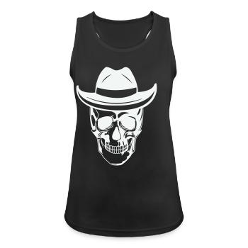 Skull mit Sonnenbrille - Frauen Tank Top atmungsaktiv - Schwarz - Vorne - Zoe (177cm)