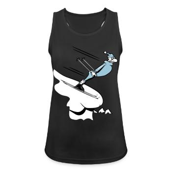 Vacances d'hiver de ski alpin drôle comique - Débardeur respirant Femme - noir - Devant - Zoe (177cm)