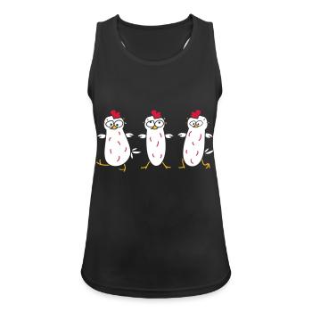 Crazy Chicken - Débardeur respirant Femme - noir - Devant - Zoe (177cm)