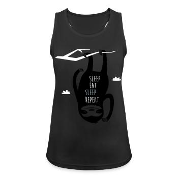 Sleep Eat Sleep Repeat Sloth - Women's Breathable Tank Top - black - Front - Zoe (177cm)