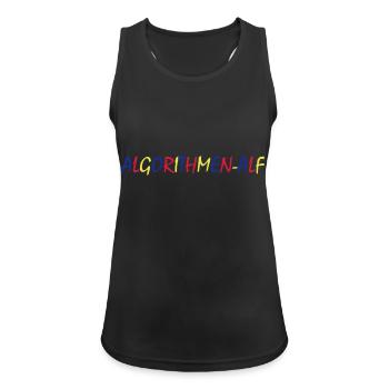 Algorithms Alf – Colorful Typography - Women's Breathable Tank Top - black - Front - Zoe (177cm)