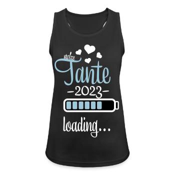 tante 2023 - Frauen Tank Top atmungsaktiv - Schwarz - Vorne - Zoe (177cm)
