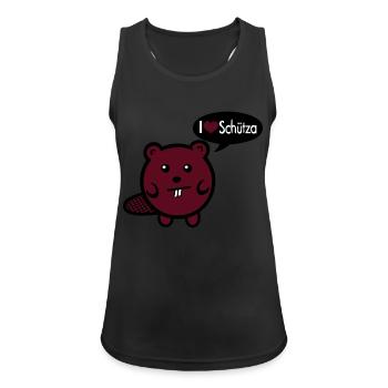 Mr. Biber - Frauen Tank Top atmungsaktiv - Schwarz - Vorne - Zoe (177cm)