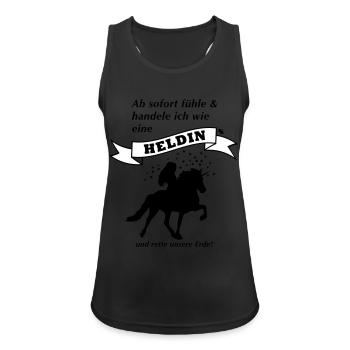 gedankenswert Islandpferd Heldin Einhorn Produkte - Frauen Tank Top atmungsaktiv - Schwarz - Vorne - Zoe (177cm)
