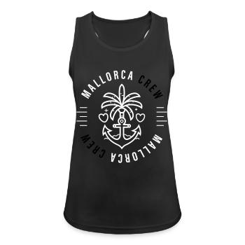 Mallorca Crew Anker Palme Herz - Frauen Tank Top atmungsaktiv - Schwarz - Vorne - Zoe (177cm)