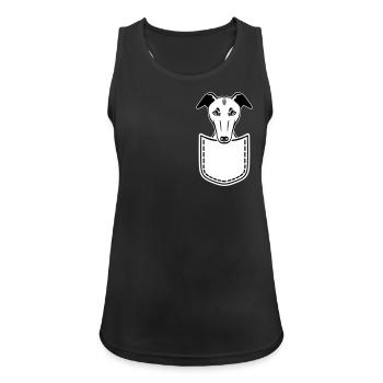 Whippet - Frauen Tank Top atmungsaktiv - Schwarz - Vorne - Zoe (177cm)