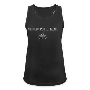 Perfect Blend Valentine – Coffee Lovers White - Frauen Tank Top atmungsaktiv - Schwarz - Vorne - Zoe (177cm)