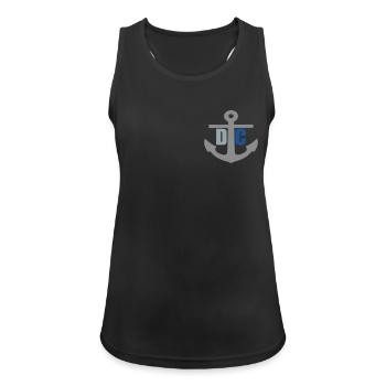 DarssCoast - Original Brand Anker Logo - Frauen Tank Top atmungsaktiv - Schwarz - Vorne - Zoe (177cm)