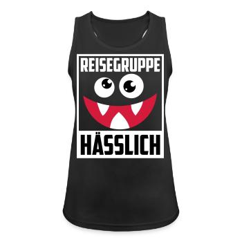 Farben änderbar | Reisegruppe Hässlich - Frauen Tank Top atmungsaktiv - Schwarz - Vorne - Zoe (177cm)