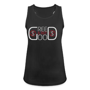 Greed Is Not Good Anti-Capitalism Statement Protest - Women's Breathable Tank Top - black - Front - Zoe (177cm)