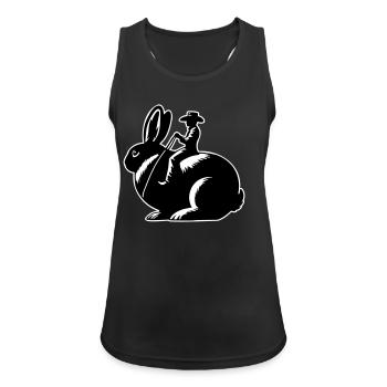 Rabbit Rider (only design - with outline, 3-Color) - Women's Breathable Tank Top - black - Front - Zoe (177cm)