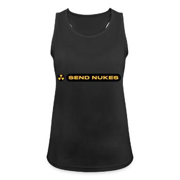 SEND NUKES - Frauen Tank Top atmungsaktiv - Schwarz - Vorne - Zoe (177cm)