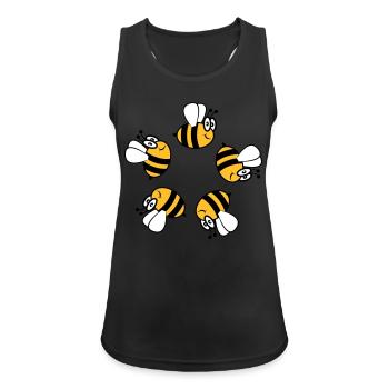 Cercle anneau doux drôle abeille - Débardeur respirant Femme - noir - Devant - Zoe (177cm)