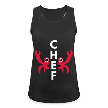 Chef (geteilte Krabbe) - Frauen Tank Top atmungsaktiv - Schwarz - Vorne - Zoe (177cm)