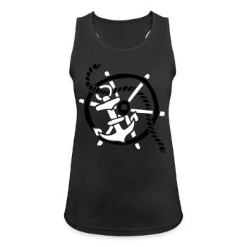 Anker Seemann Anchor Sailor Tattoo Oldschool SOS - Débardeur respirant Femme - noir - Devant - Zoe (177cm)