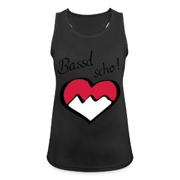 Bassd scho! - Frauen Tank Top atmungsaktiv - Schwarz - Vorne - Zoe (177cm)