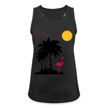 Palm Paradise - Women's Breathable Tank Top - black - Front - Zoe (177cm)