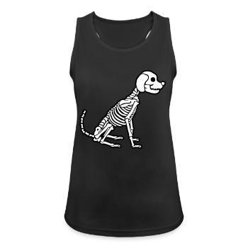 Halloween Skelett Hund Design - Frauen Tank Top atmungsaktiv - Schwarz - Vorne - Zoe (177cm)