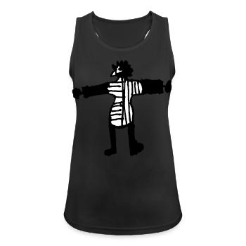 Gockel - Frauen Tank Top atmungsaktiv - Schwarz - Vorne - Zoe (177cm)