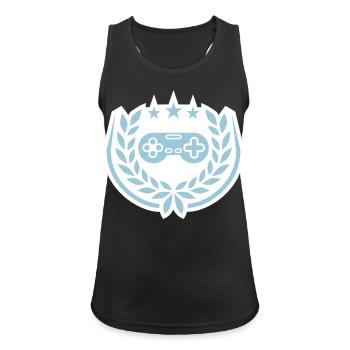 Controller Retro Sterne Lorbeerkranz - Frauen Tank Top atmungsaktiv - Schwarz - Vorne - Zoe (177cm)