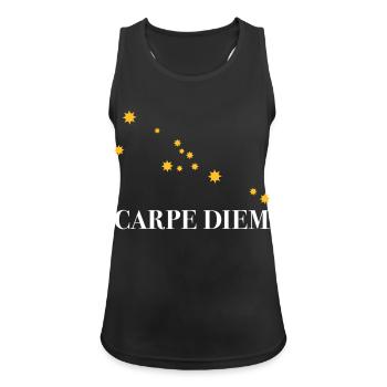 Carpe Diem utilise l’horoscope de la constellation du Jour Taureau - Débardeur respirant Femme - noir - Devant - Zoe (177cm)