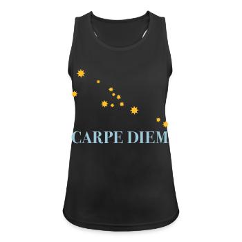 Carpe Diem utilise l’horoscope de la constellation du Jour Taureau - Débardeur respirant Femme - noir - Devant - Zoe (177cm)