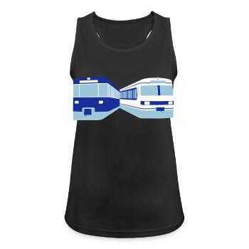 U-Bahn + S-Bahn München - Frauen Tank Top atmungsaktiv - Schwarz - Vorne - Zoe (177cm)