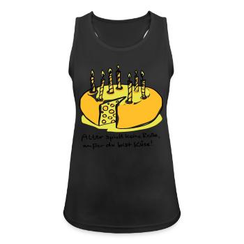 Alter und Käse - Frauen Tank Top atmungsaktiv - Schwarz - Vorne - Zoe (177cm)