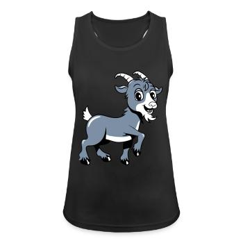 Ziege meckern lächeln - Frauen Tank Top atmungsaktiv - Schwarz - Vorne - Zoe (177cm)