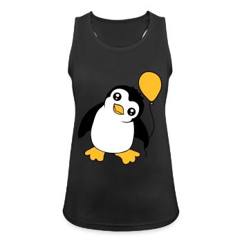 Cute balloon penguin, cute kids motif - Women's Breathable Tank Top - black - Front - Zoe (177cm)