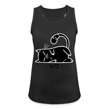 Katze Nö Nein Nope lustig faul - Frauen Tank Top atmungsaktiv - Schwarz - Vorne - Zoe (177cm)