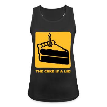 The Cake is a Lie - Frauen Tank Top atmungsaktiv - Schwarz - Vorne - Zoe (177cm)