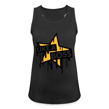 like_a_boss_star - Women's Breathable Tank Top - black - Front - Zoe (177cm)