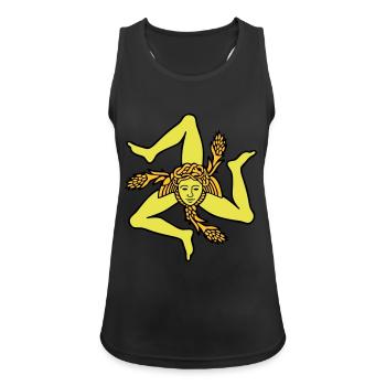 Sizilien Trinacria sizilianische Flagge Sicilia - Frauen Tank Top atmungsaktiv - Schwarz - Vorne - Zoe (177cm)