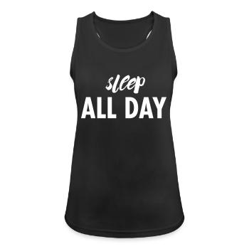SLEEP ALL DAY - Débardeur respirant Femme - noir - Devant - Zoe (177cm)