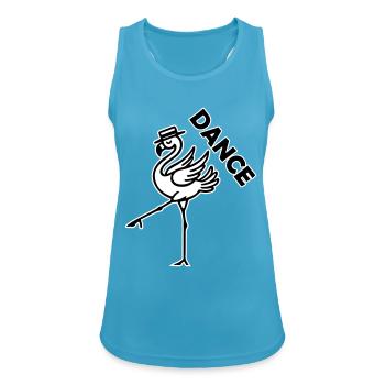 Fancy Flamingo mit Hut - Dance Design - Frauen Tank Top atmungsaktiv - Saphirblau - Vorne - Zoe (177cm)