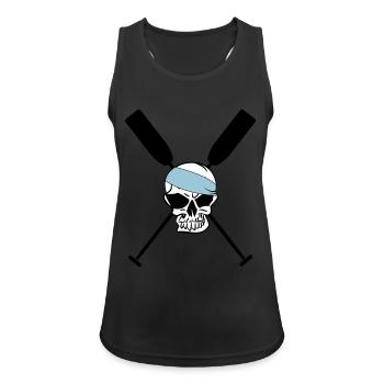 Totenkopf Paddel Ruder Kanu Drachenboot - Frauen Tank Top atmungsaktiv - Schwarz - Vorne - Zoe (177cm)