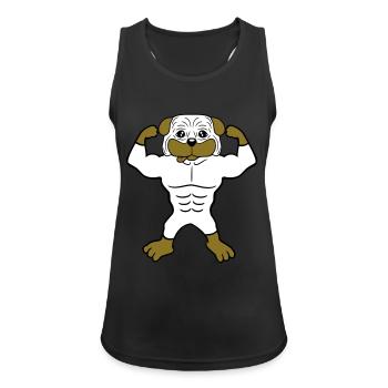 Chien Bodybuilder Muscles forts Gym Haltérophilie - Débardeur respirant Femme - noir - Devant - Zoe (177cm)