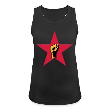 revolution star - Frauen Tank Top atmungsaktiv - Schwarz - Vorne - Zoe (177cm)