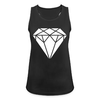 Diamant - Frauen Tank Top atmungsaktiv - Schwarz - Vorne - Zoe (177cm)