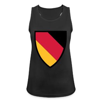 Wappen schräg - dreifarbig - Frauen Tank Top atmungsaktiv - Schwarz - Vorne - Zoe (177cm)