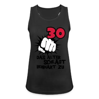 30 Birthday: Age slams beinhart - Women's Breathable Tank Top - black - Front - Zoe (177cm)