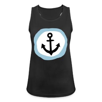 Anker Geschenk aus der Heimat maritim Seemann - Frauen Tank Top atmungsaktiv - Schwarz - Vorne - Zoe (177cm)
