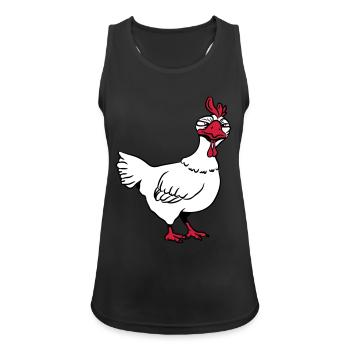Angry chicken - Women's Breathable Tank Top - black - Front - Zoe (177cm)