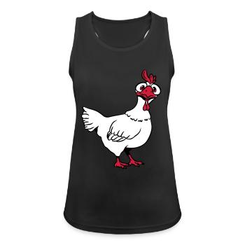Stupid funny chicken - Women's Breathable Tank Top - black - Front - Zoe (177cm)