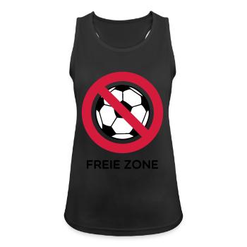 Anti Fussball - Frauen Tank Top atmungsaktiv - Schwarz - Vorne - Zoe (177cm)