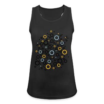 Colour Bubbles - Frauen Tank Top atmungsaktiv - Schwarz - Vorne - Zoe (177cm)
